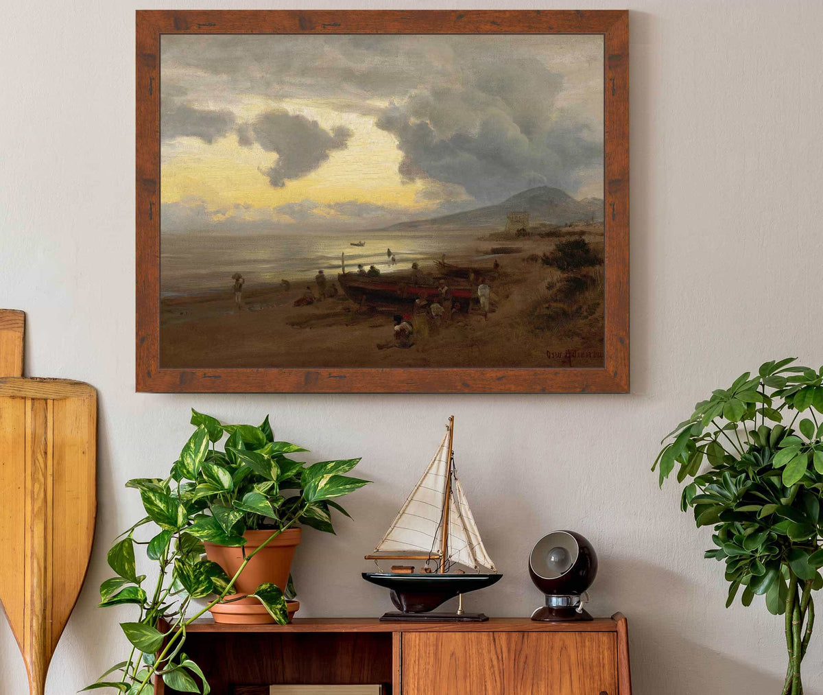 Sunset On The Shore by Oswald Achenbach