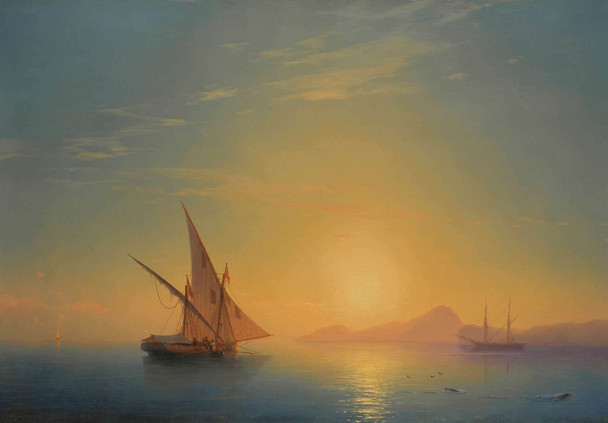 Sunset Over Ischia by Ivan Konstantinovich Aivazovsky