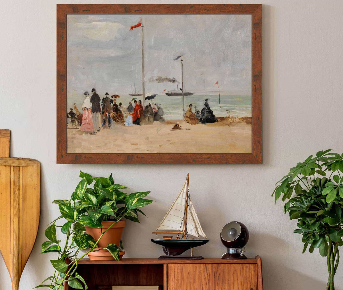 Sur La Plage De Trouville by Eugene Boudin