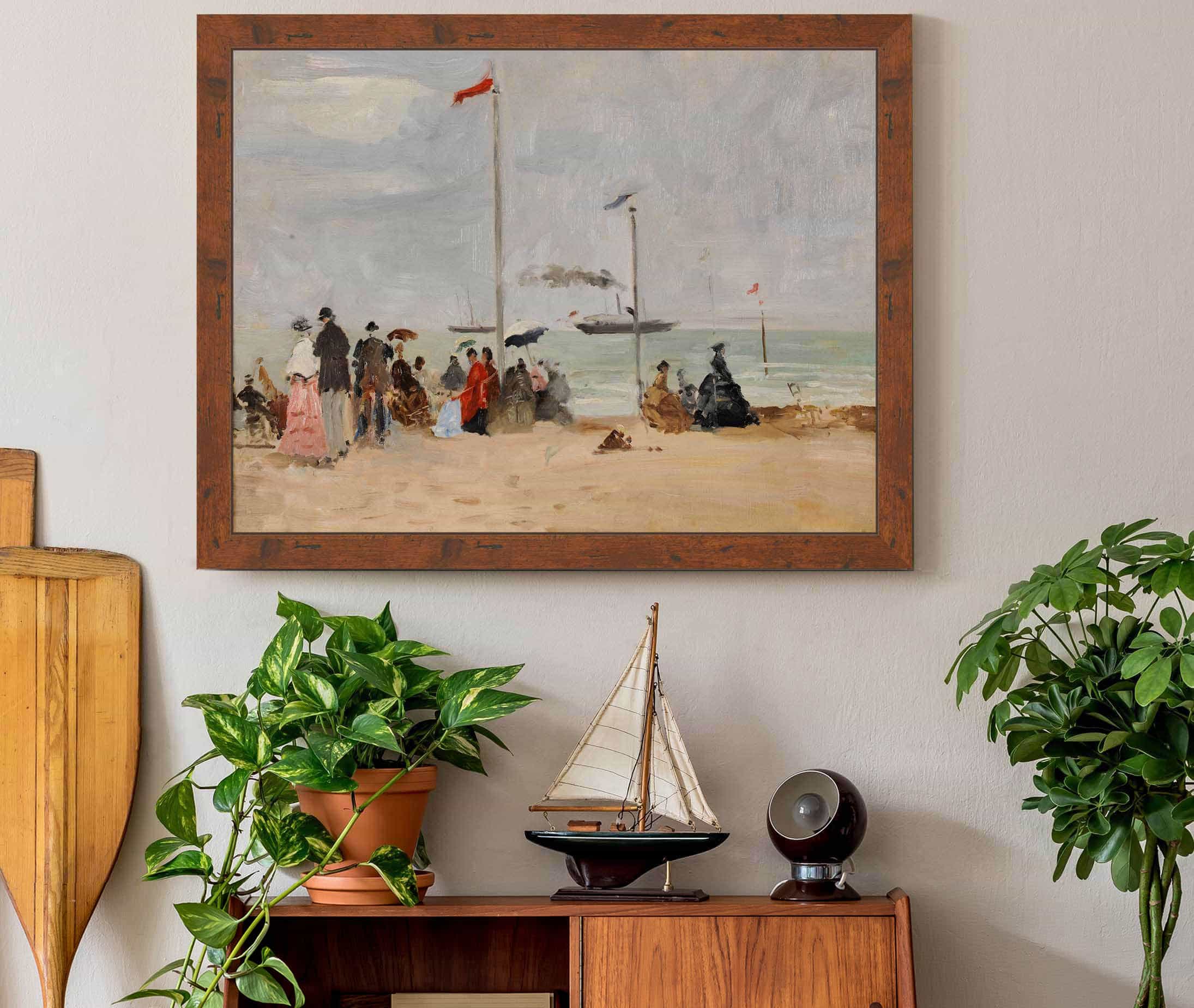 Sur La Plage De Trouville by Eugene Boudin