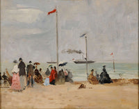 Sur La Plage De Trouville by Eugene Boudin