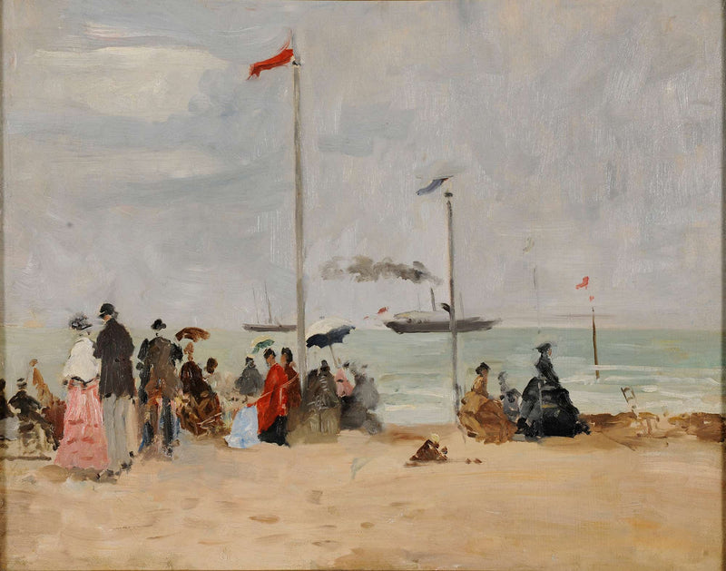Sur La Plage De Trouville by Eugene Boudin