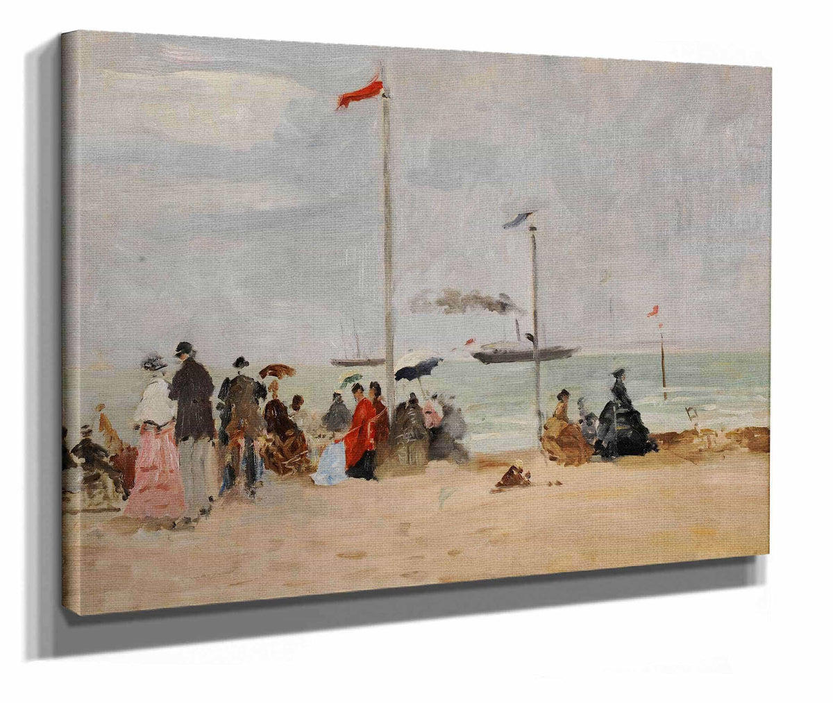 Sur La Plage De Trouville by Eugene Boudin