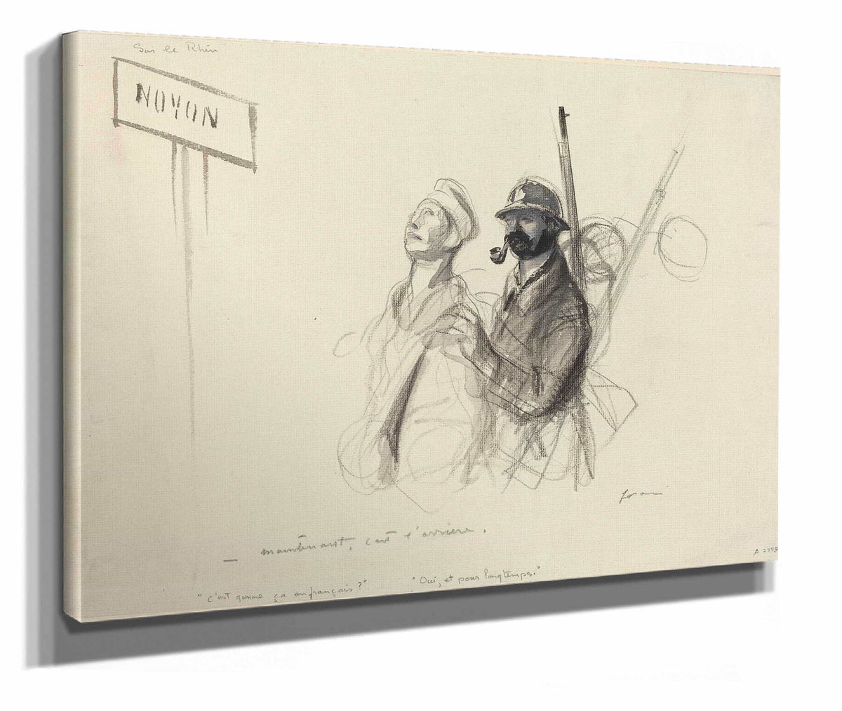 Sur Le Rhin Maintenant Cest Larriere Probably by Jean Louis Forain