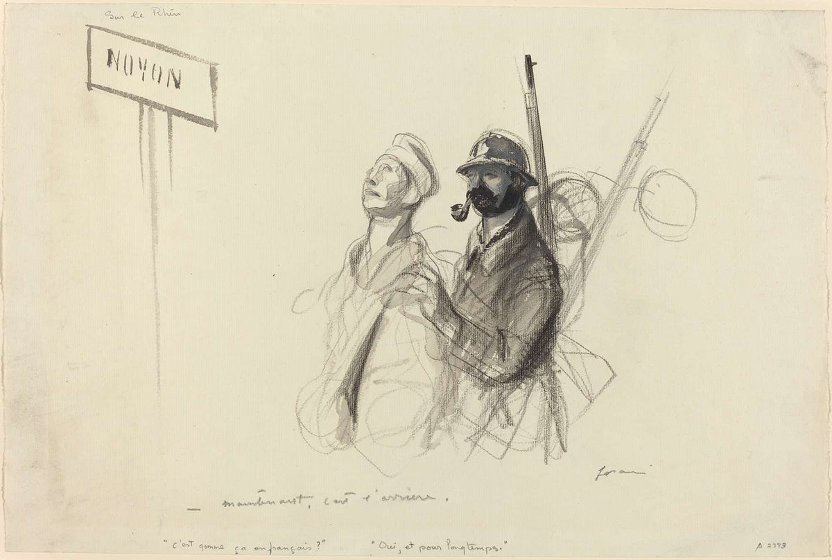 Sur Le Rhin Maintenant Cest Larriere Probably by Jean Louis Forain