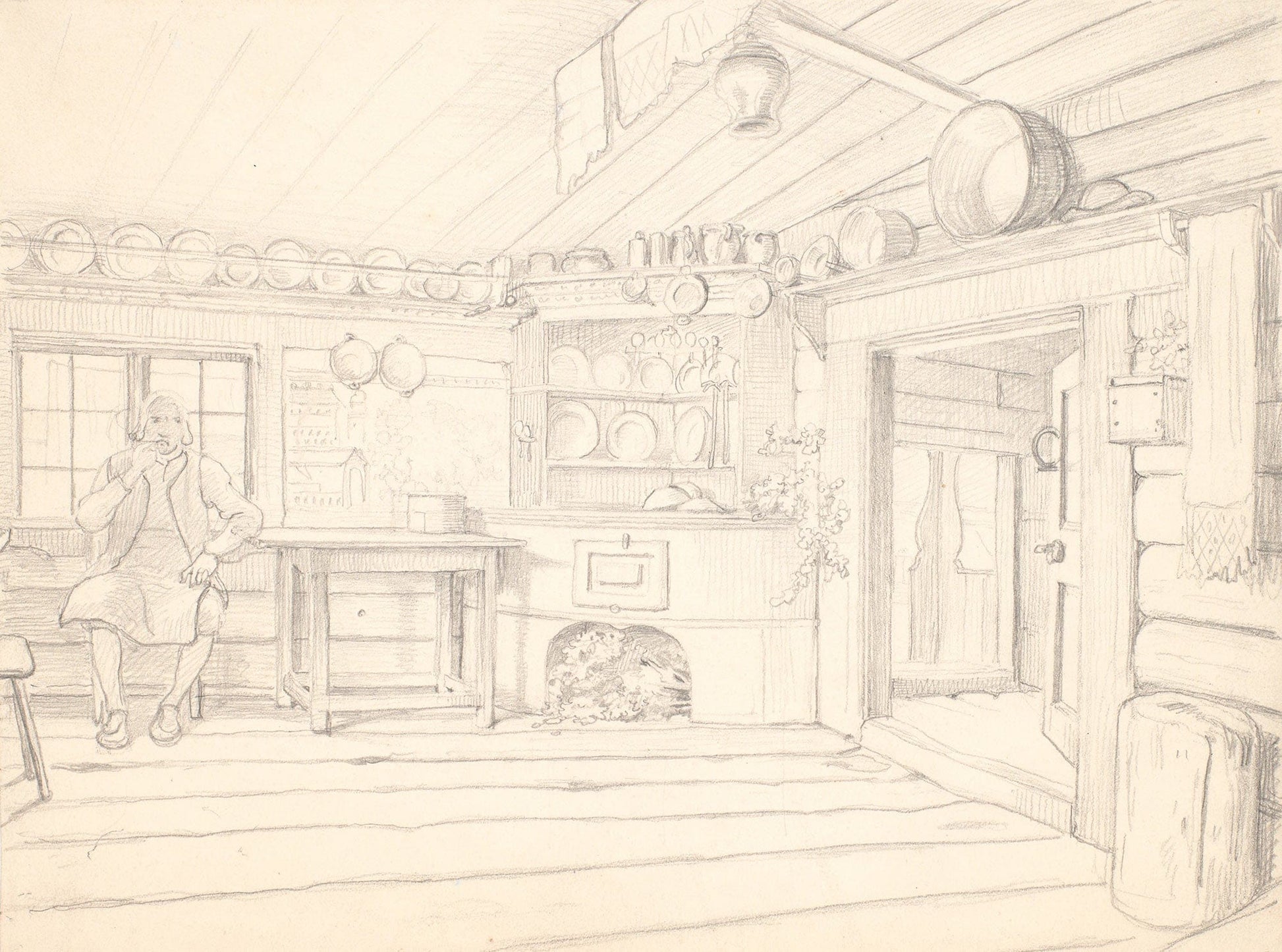 Svensk Bondestue by Wilhelm Marstrand