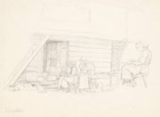 Svensk Kone Og Tre Born Uden For Et Hus I Vingaker by Wilhelm Marstrand