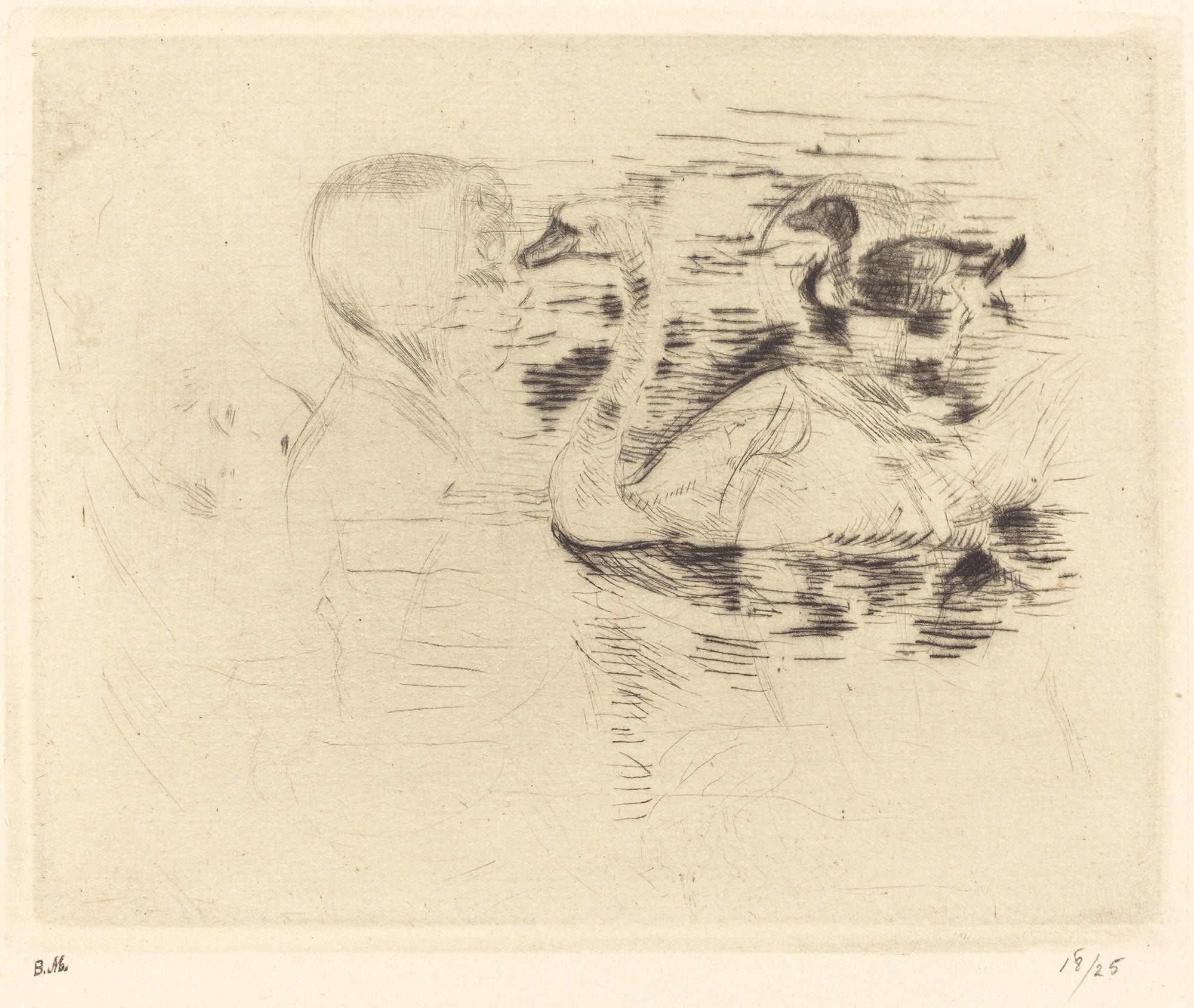 Swans At Stagnant Water by Berthe Morisot