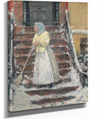 Sweeping Snow S by Childe Hassam