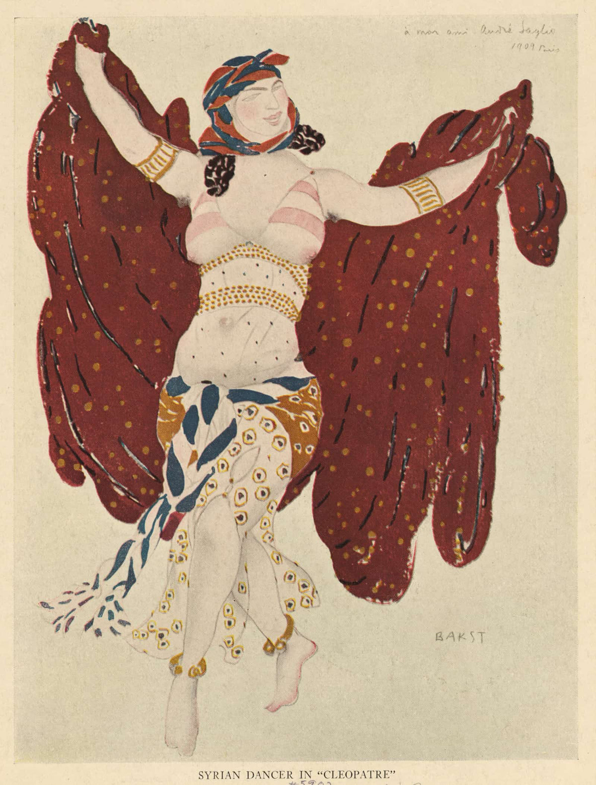 Syrian Dancer In Cleopatre  by Leon Bakst