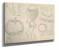 Szkice Ozdob Oraz Broni Do Obrazu Pogrzeb Wodza Rusow by Henryk Siemiradzki