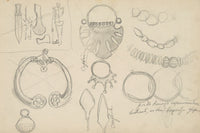 Szkice Ozdob Oraz Broni Do Obrazu Pogrzeb Wodza Rusow by Henryk Siemiradzki