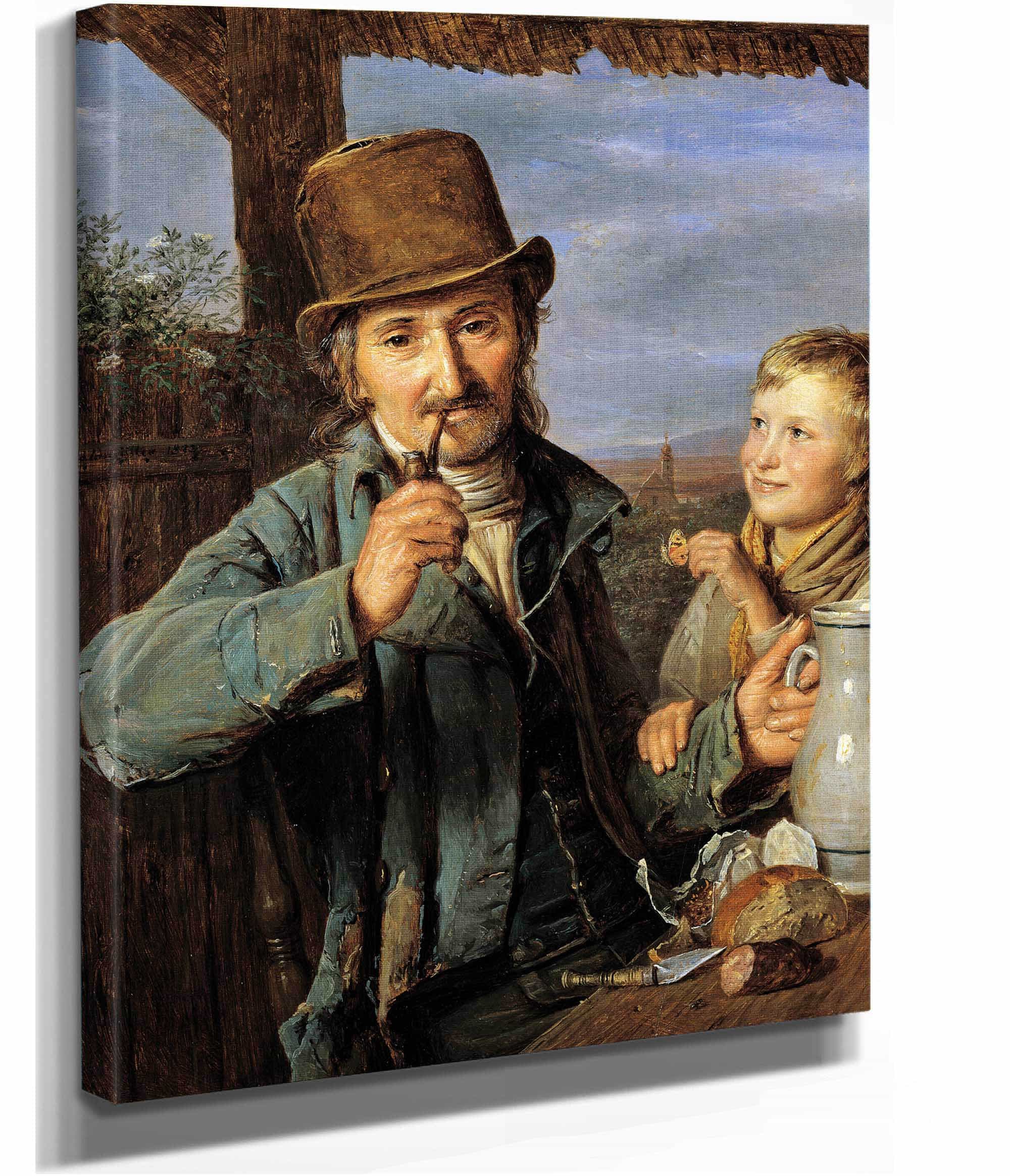 Taglohner Mit Seinem Sohn by Ferdinand Georg Waldmuller