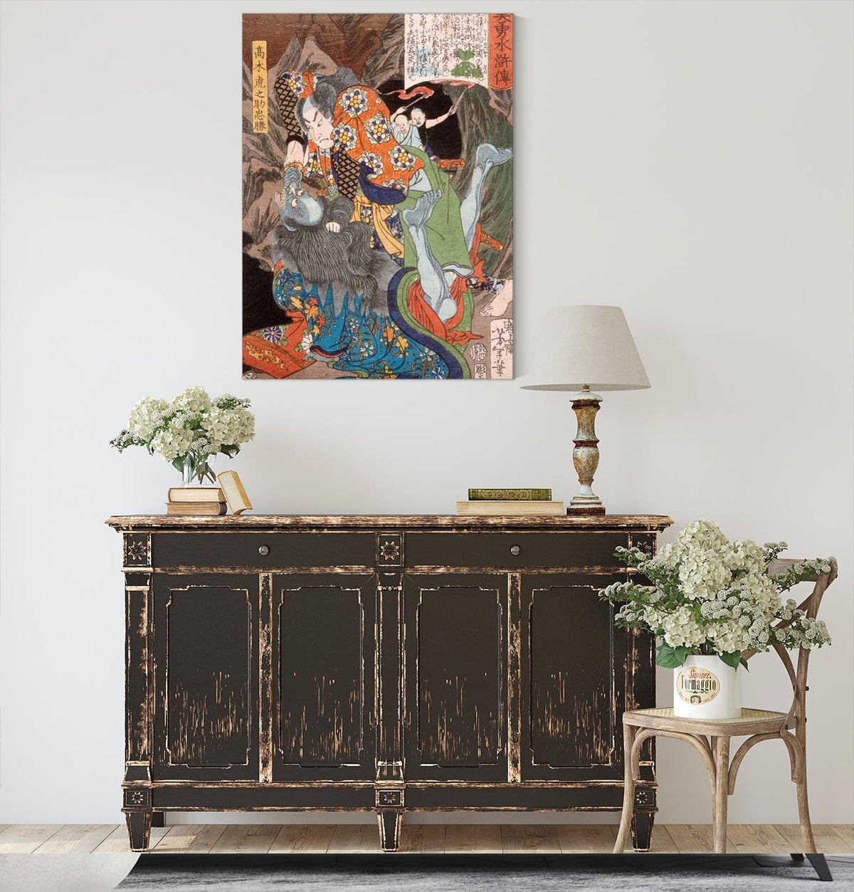 Takagi Toranosuke Tadakatsu Slaying A Demon In A Cave by Tsukioka Yoshitoshi