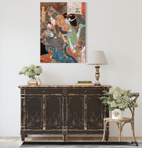 Takagi Toranosuke Tadakatsu Slaying A Demon In A Cave by Tsukioka Yoshitoshi