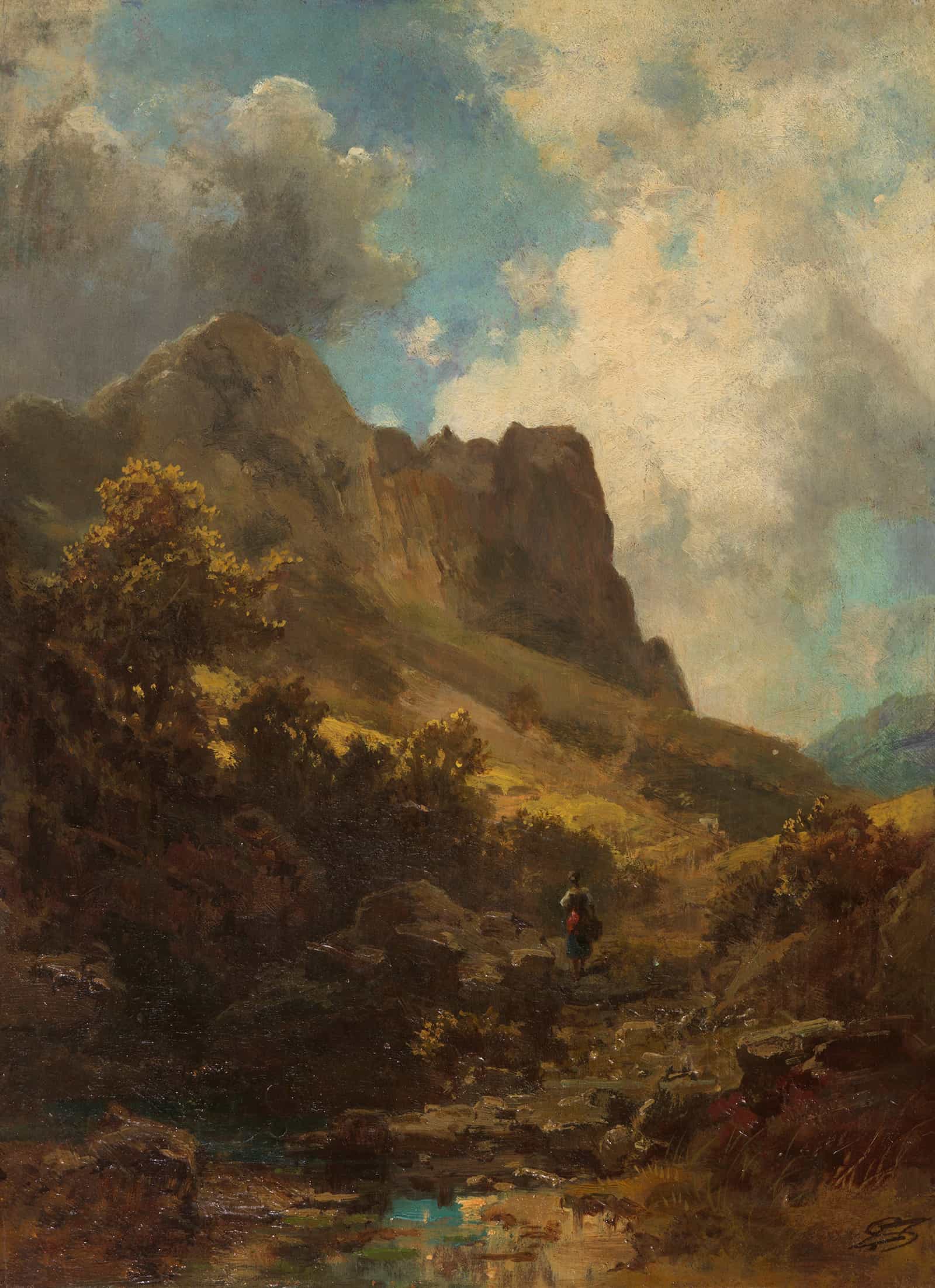 Talschlucht Mit Sennerin by Carl Spitzweg