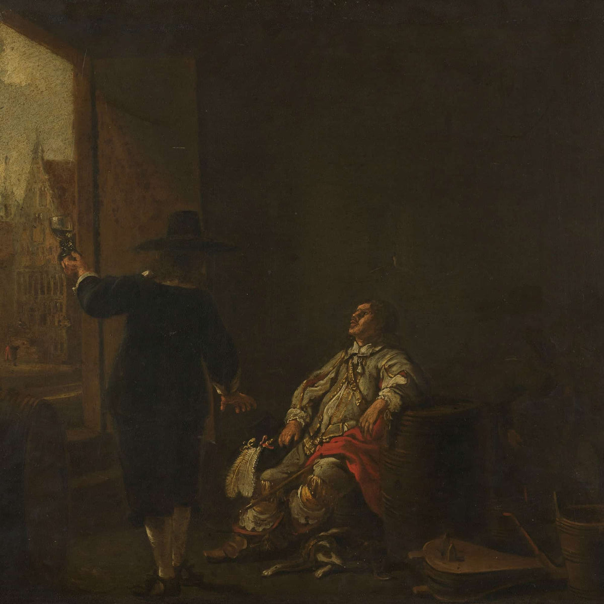 Tasting The Wine  by Aelbert Cuyp