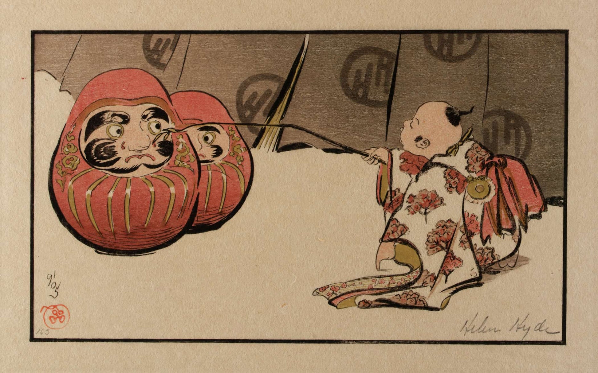 Teasing The Daruma by Helen Hyde