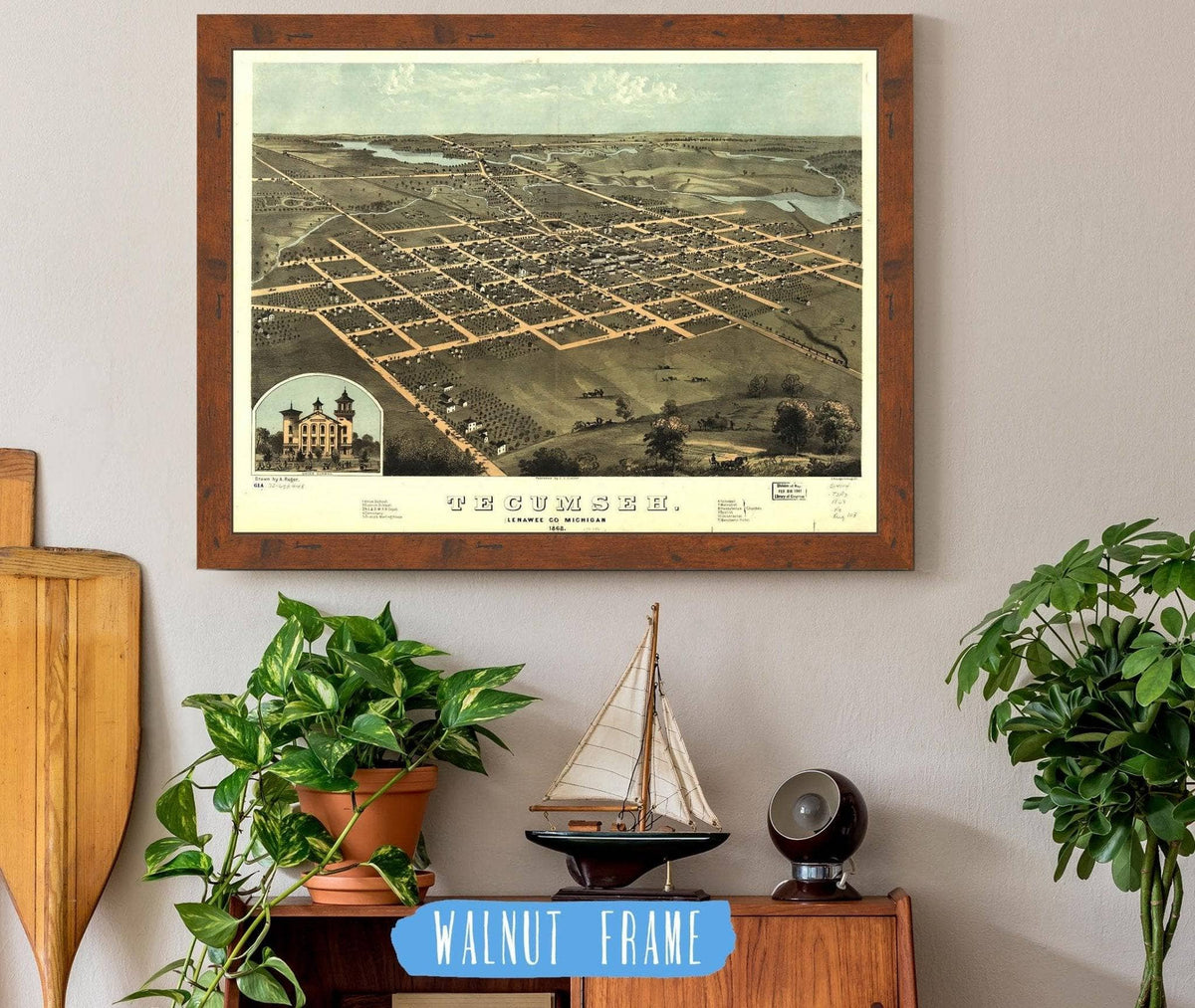 Tecumseh Lenawee Co Michigan 1868 State of Michigan