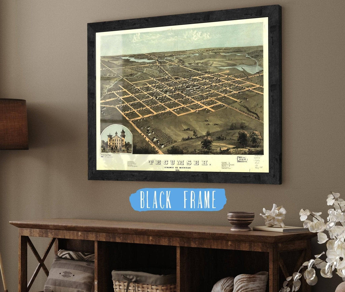 Tecumseh Lenawee Co Michigan 1868 State of Michigan