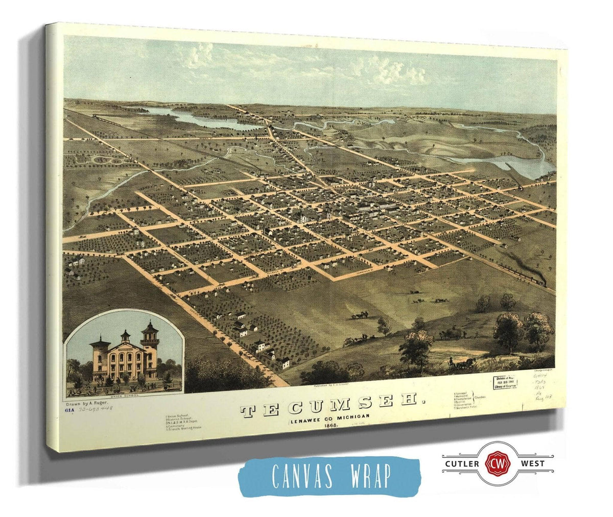 Tecumseh Lenawee Co Michigan 1868 State of Michigan