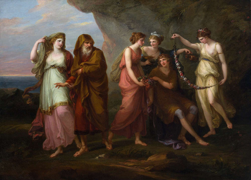 Telemachus And The Nymphs Of Calypso by Angelica Kauffmann