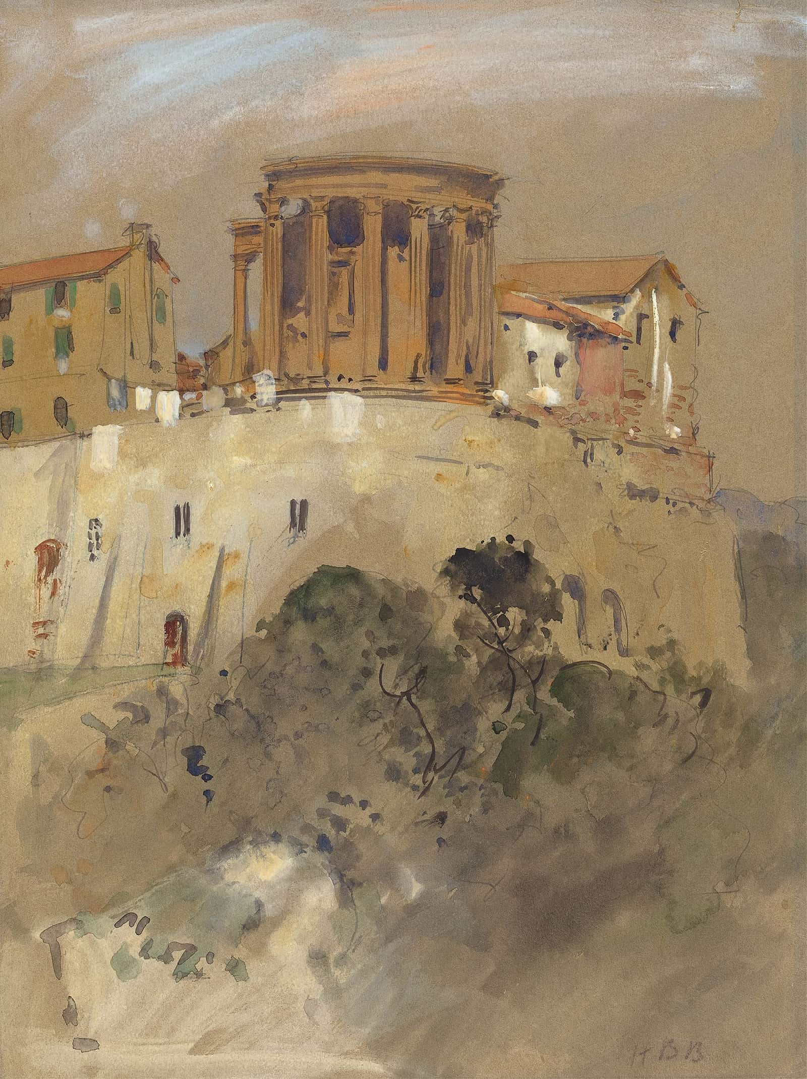 Temple Of Vesta At Tivoli by Hercules Brabazon Brabazon