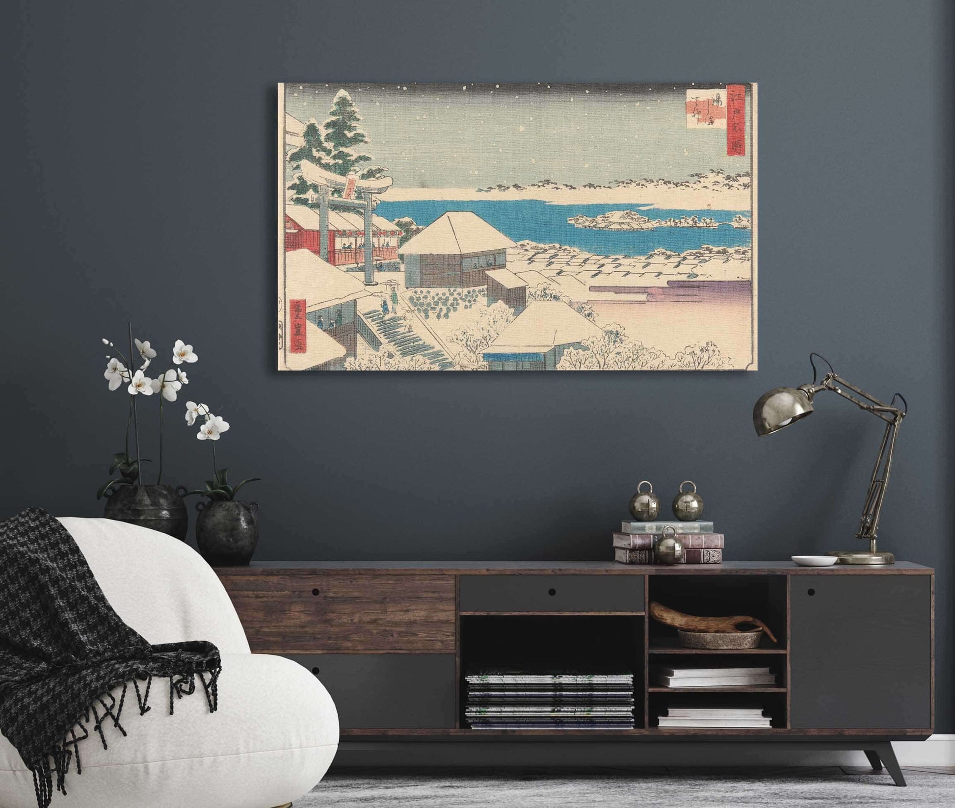 Temple Steps In Snow by Ando Hiroshige