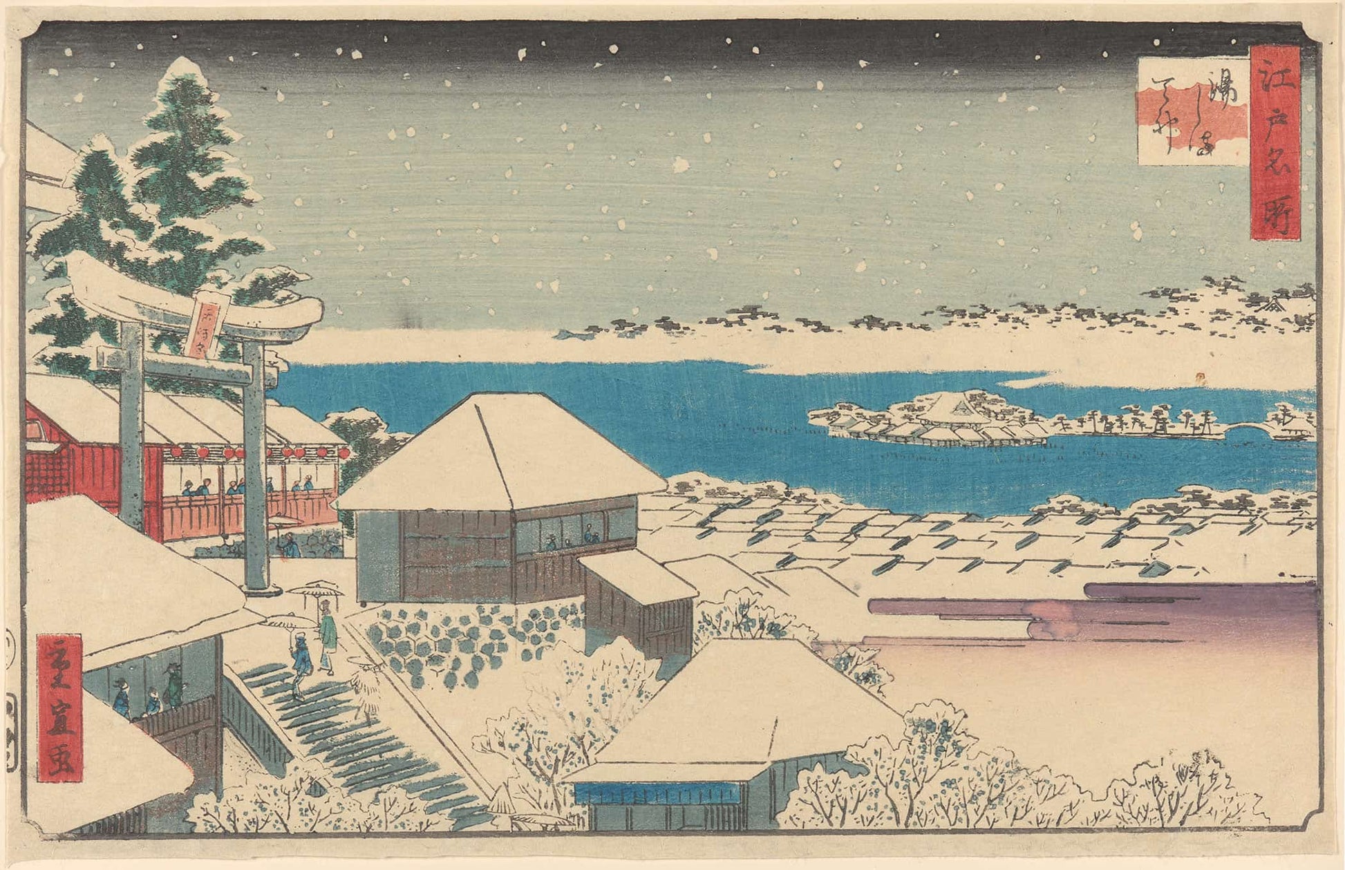 Temple Steps In Snow by Ando Hiroshige
