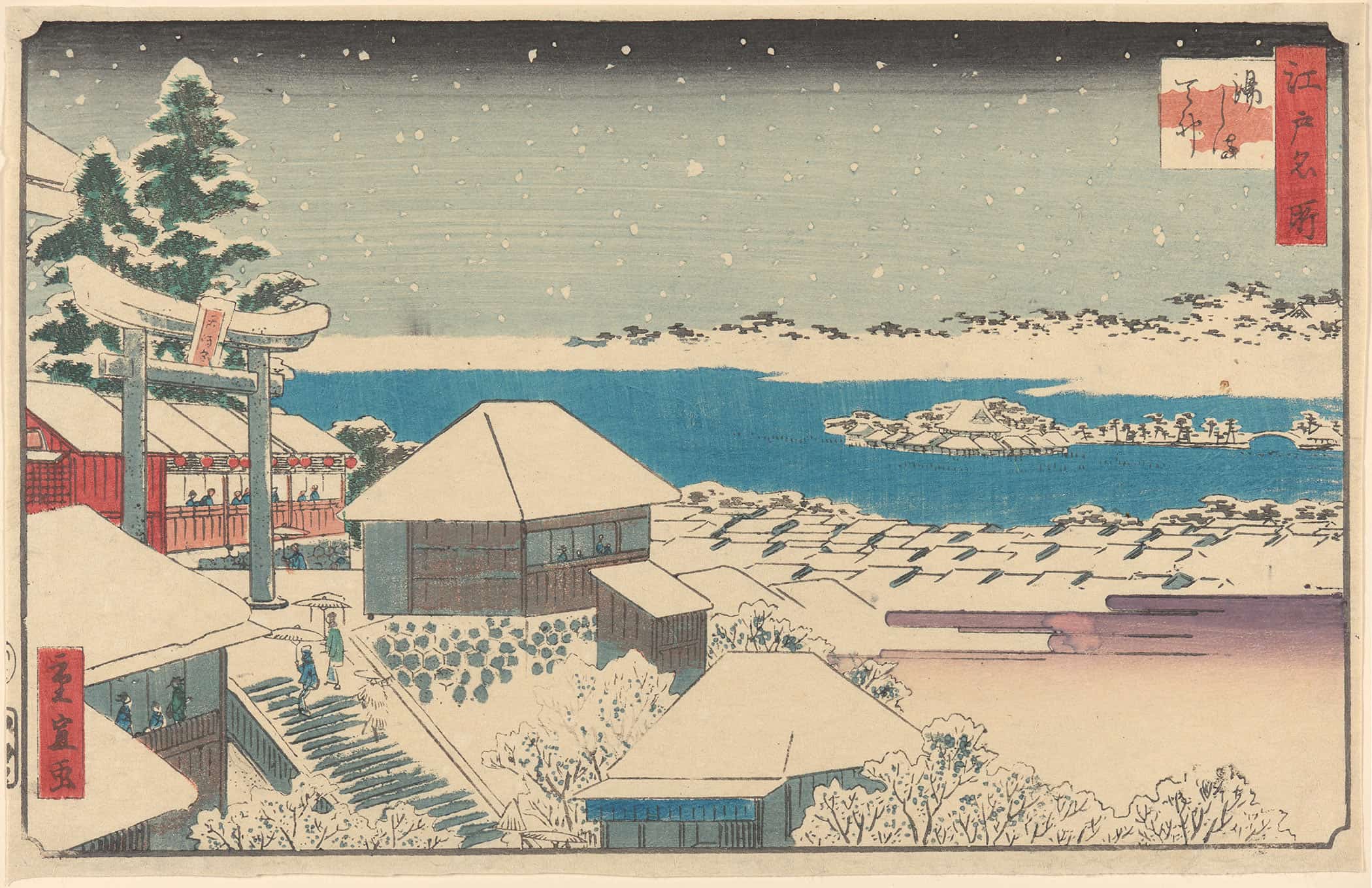 Temple Steps In Snow by Ando Hiroshige