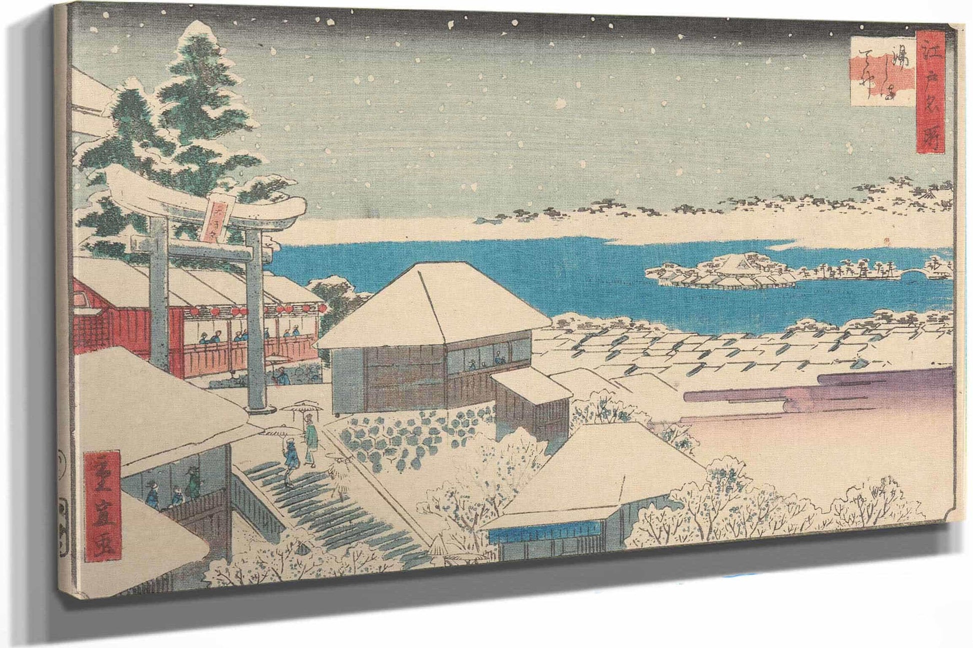 Temple Steps In Snow by Ando Hiroshige