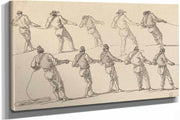 Ten Men Pulling On Ropes by Claude Joseph Vernet