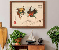 Tengu Messengers Colliding In Midair by Tsukioka Yoshitoshi