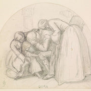 Tennysons Dora Study Of Mary Child And Dora Comforting Their Father by Sir John Everett Millais