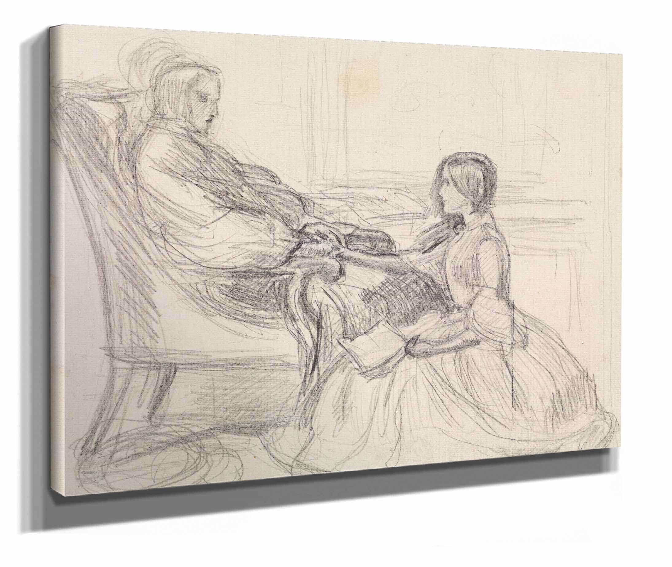 Tennysons The Grandmothers Apology Figure Study by Sir John Everett Millais