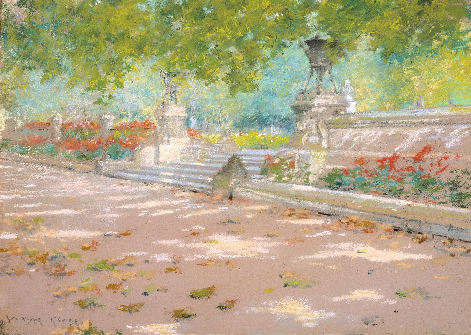 Terrace Prospect Park by William Merritt Chase