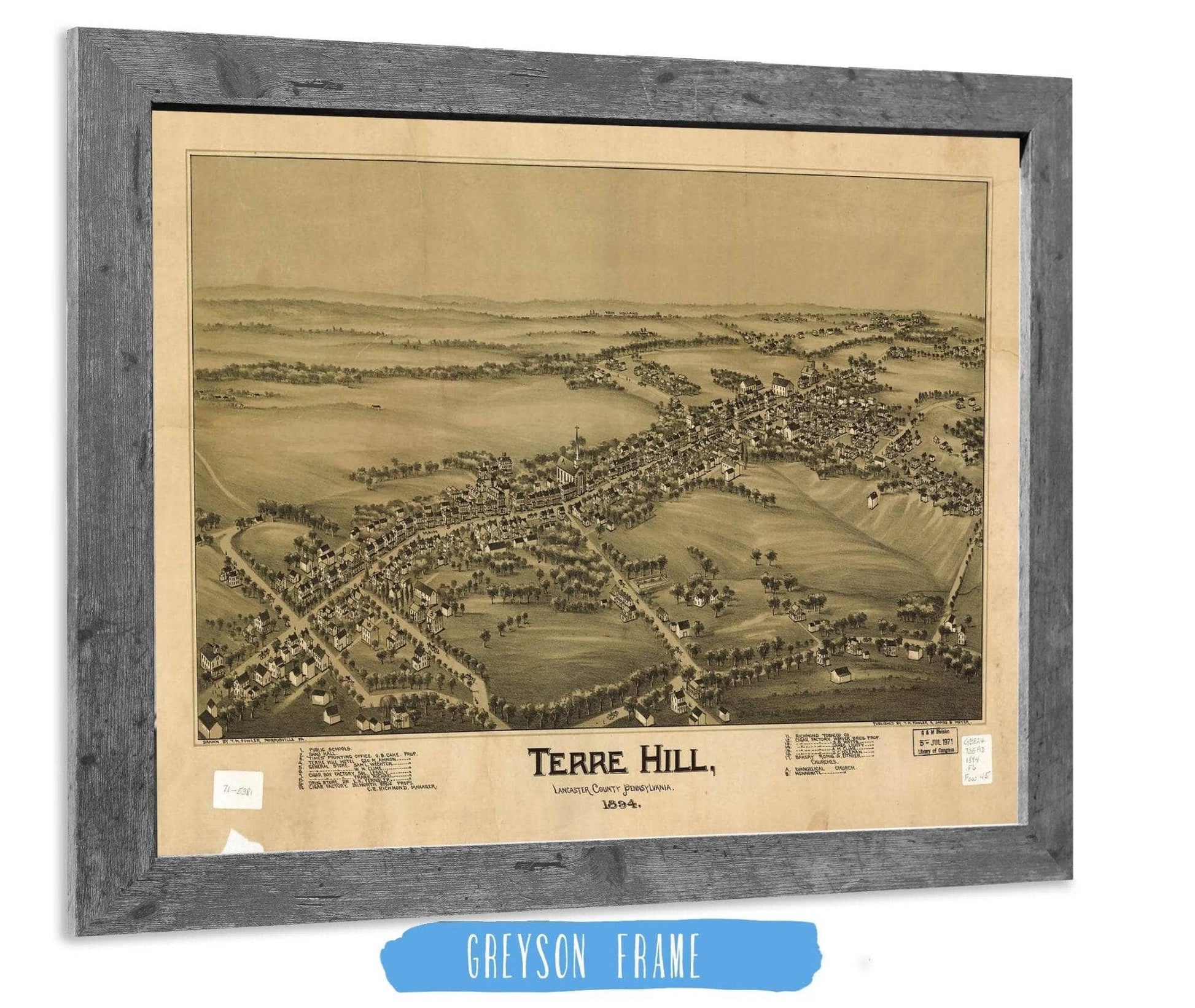 Terre Hill Lancaster County Pennsylvania 1894 State of Pennsylvania
