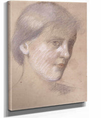 Tete De Femme De Trois Quart A Droite by Pierre Puvis De Chavannes