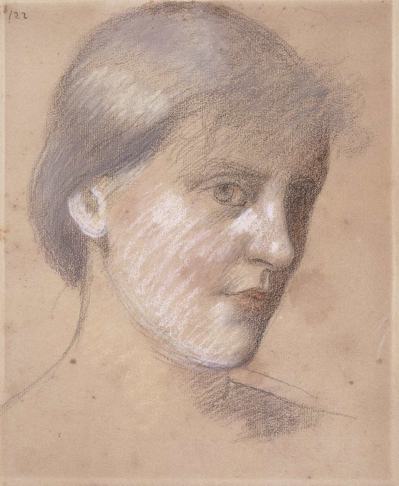 Tete De Femme De Trois Quart A Droite by Pierre Puvis De Chavannes