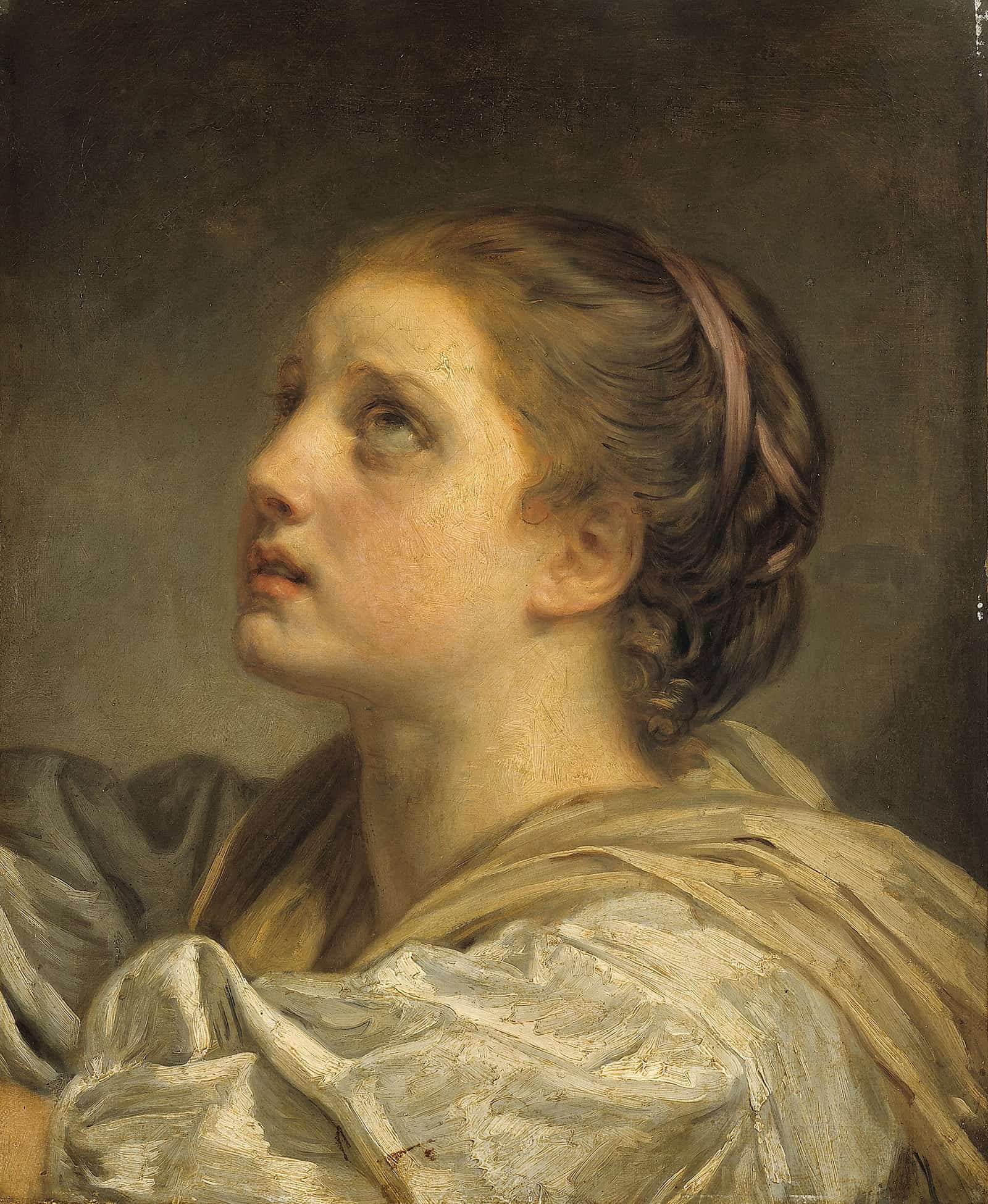 Tete De Jeune Femme by Jean Baptiste Greuze