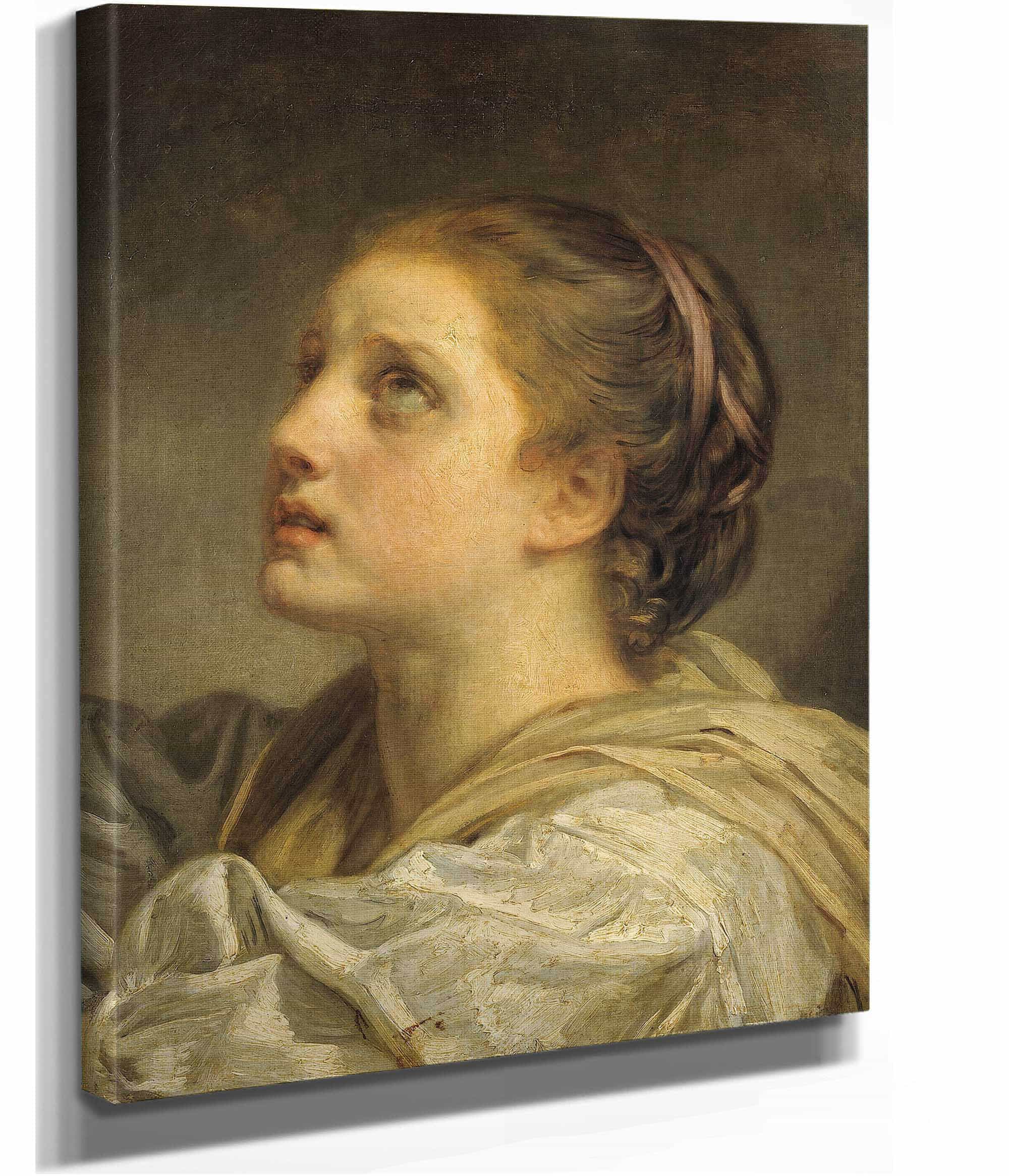 Tete De Jeune Femme by Jean Baptiste Greuze