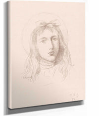 Tete De Jeune Fille  by Pierre Puvis De Chavannes