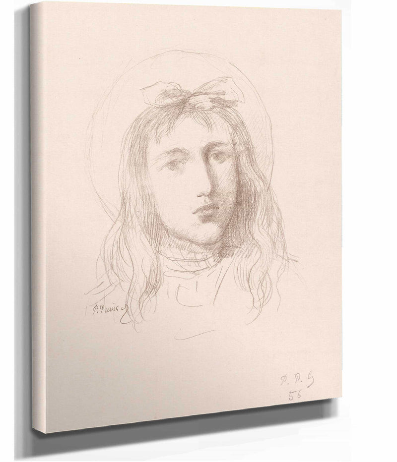 Tete De Jeune Fille  by Pierre Puvis De Chavannes