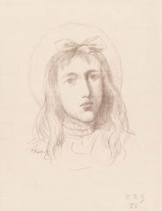 Tete De Jeune Fille  by Pierre Puvis De Chavannes