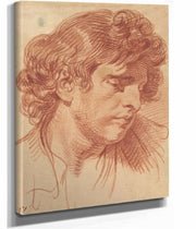 Tete Dhomme Aux Cheveux Boucles by Jean Baptiste Greuze