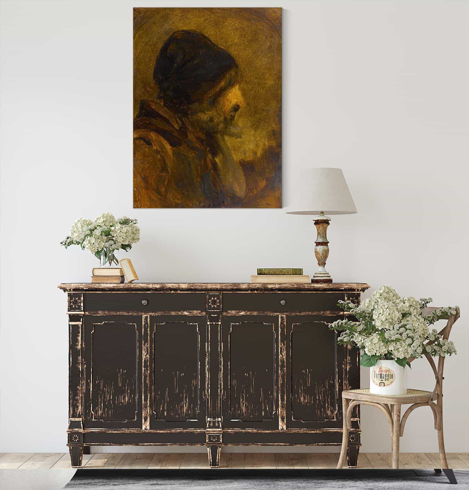 Tete Dhomme Dapres Rembrandt by Felix Ziem