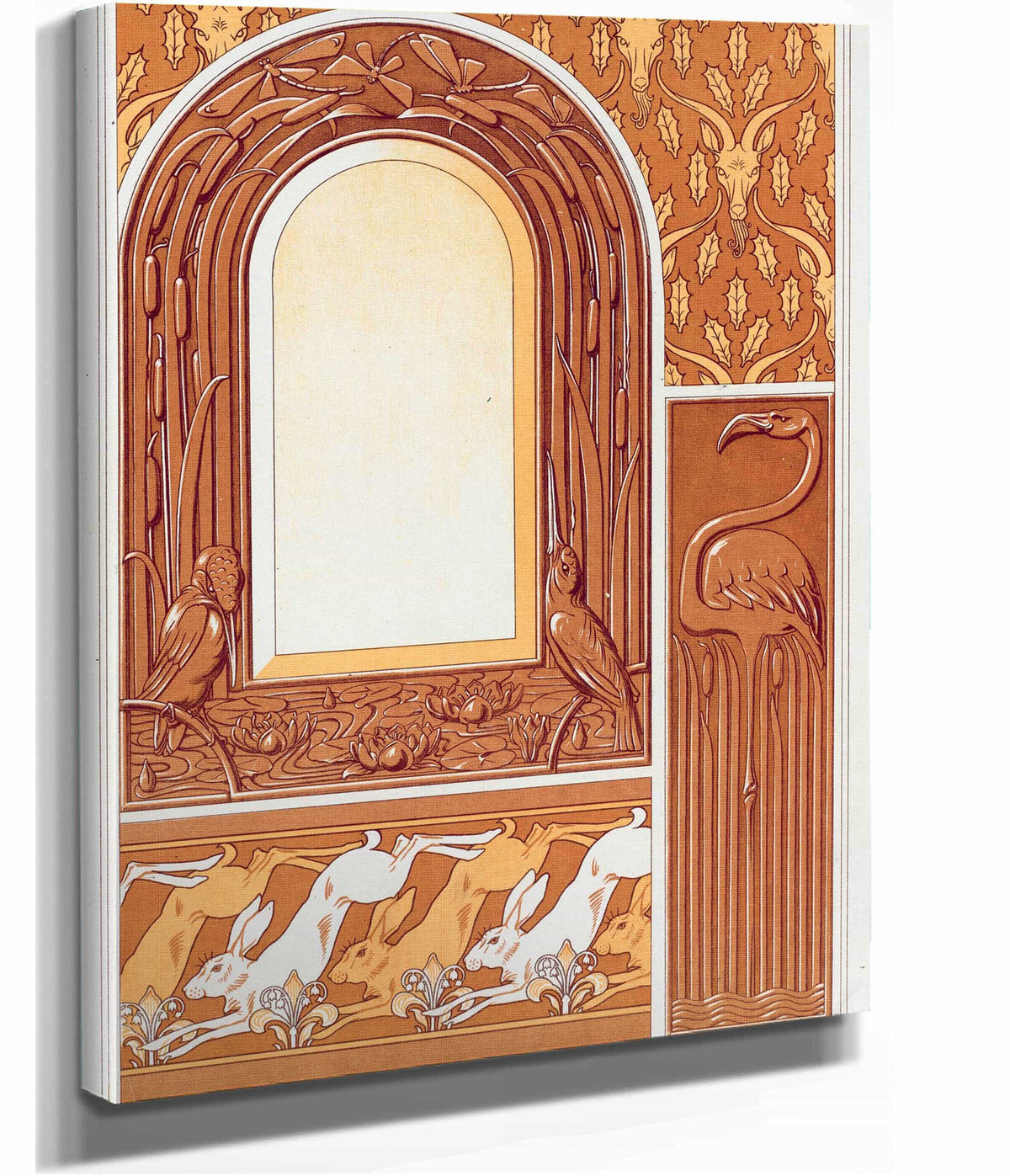 Tetes De Chevres Semis Flamant Plaque Cuivre Fondu by Maurice Pillard Verneuil