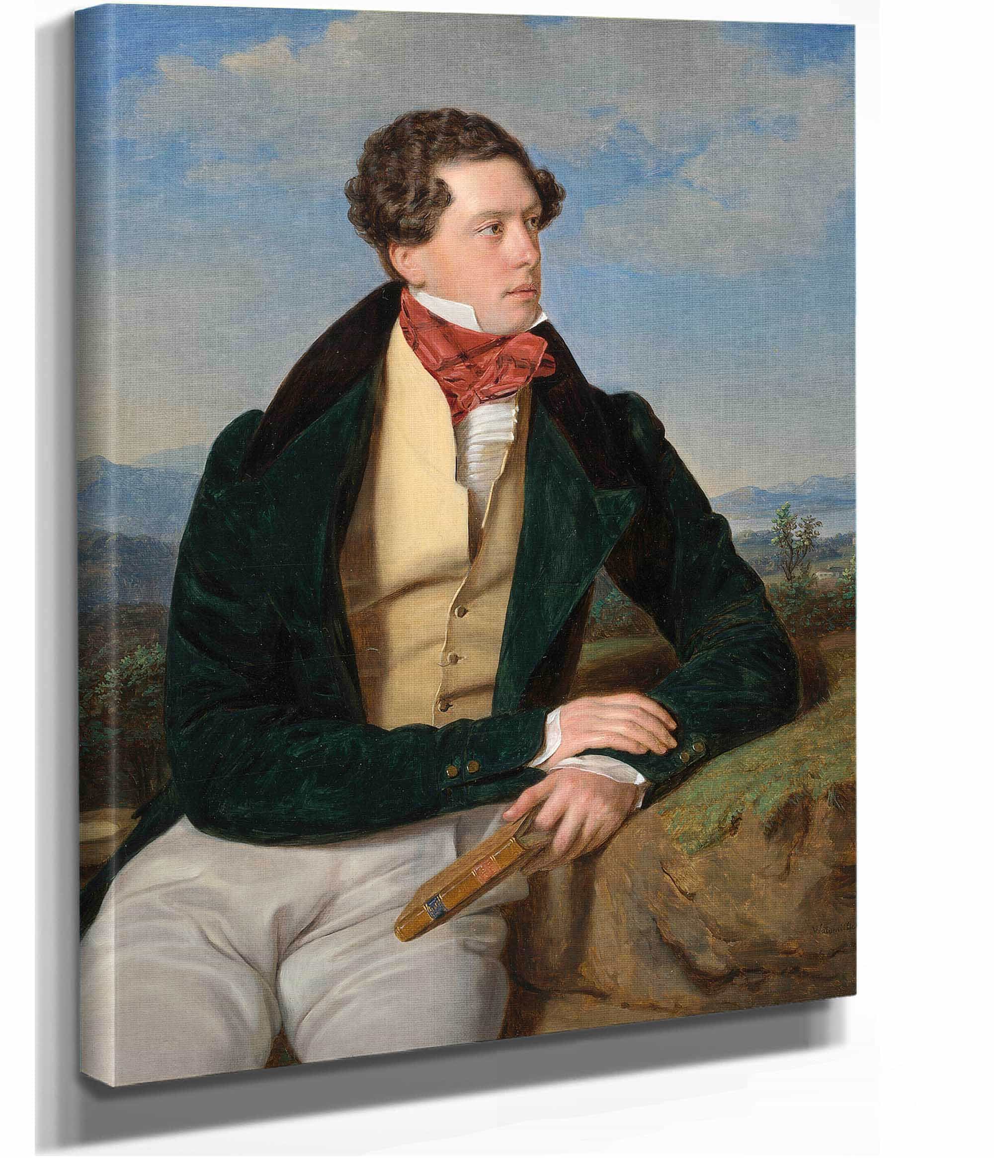 The Actor Maximilian Korn In A Landscape by Ferdinand Georg Waldmuller
