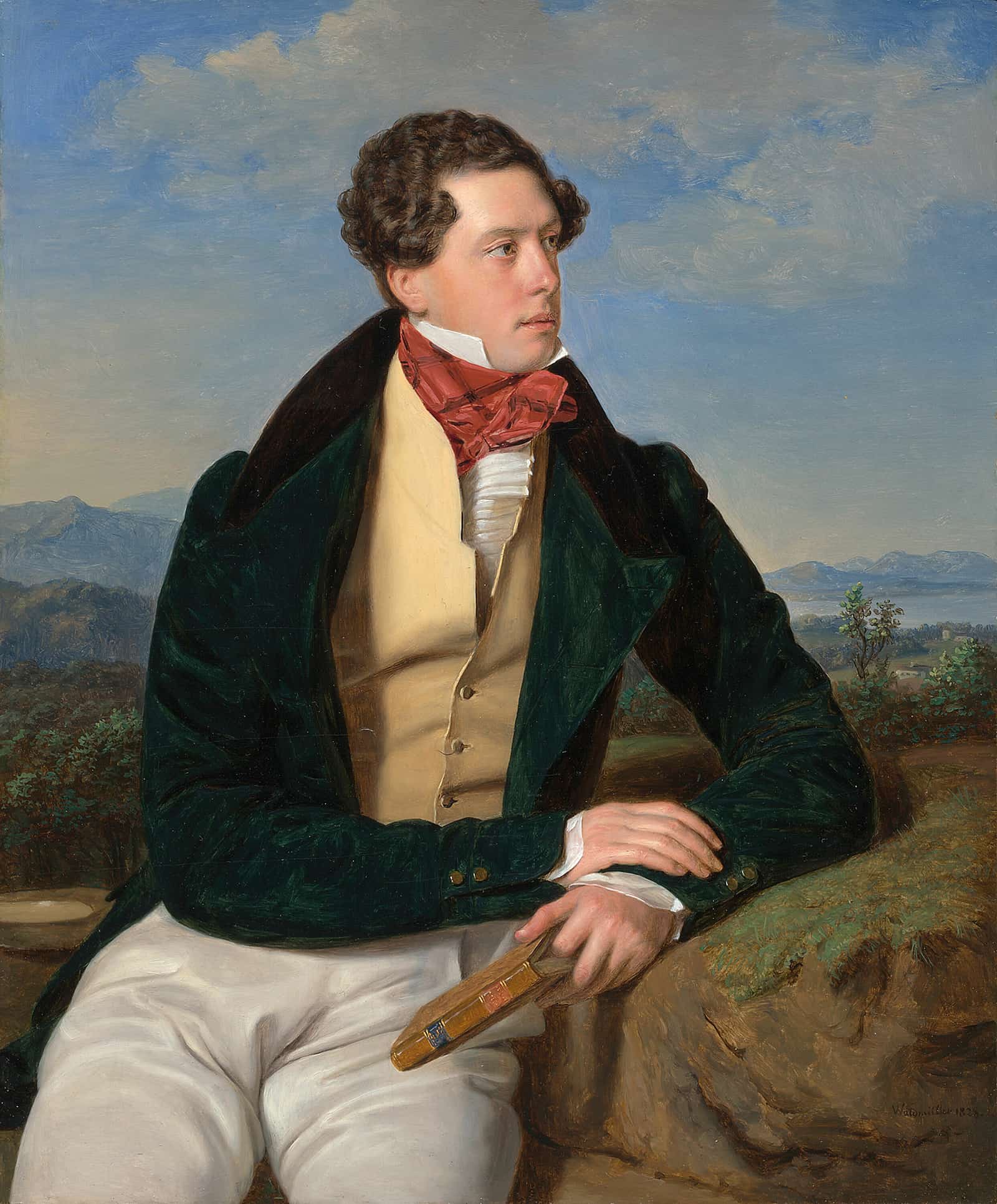 The Actor Maximilian Korn In A Landscape by Ferdinand Georg Waldmuller