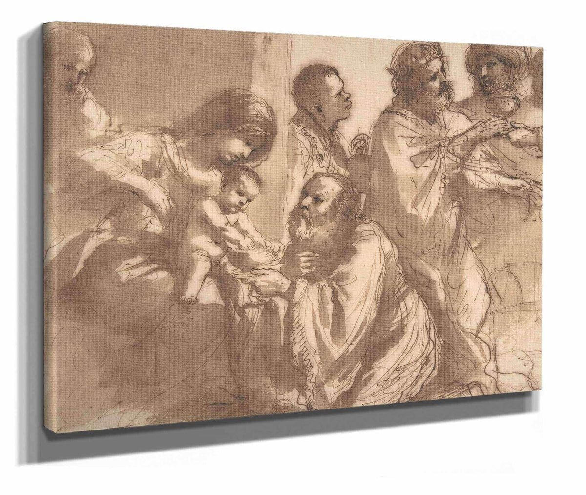 The Adoration Of The Magi  by Guercino